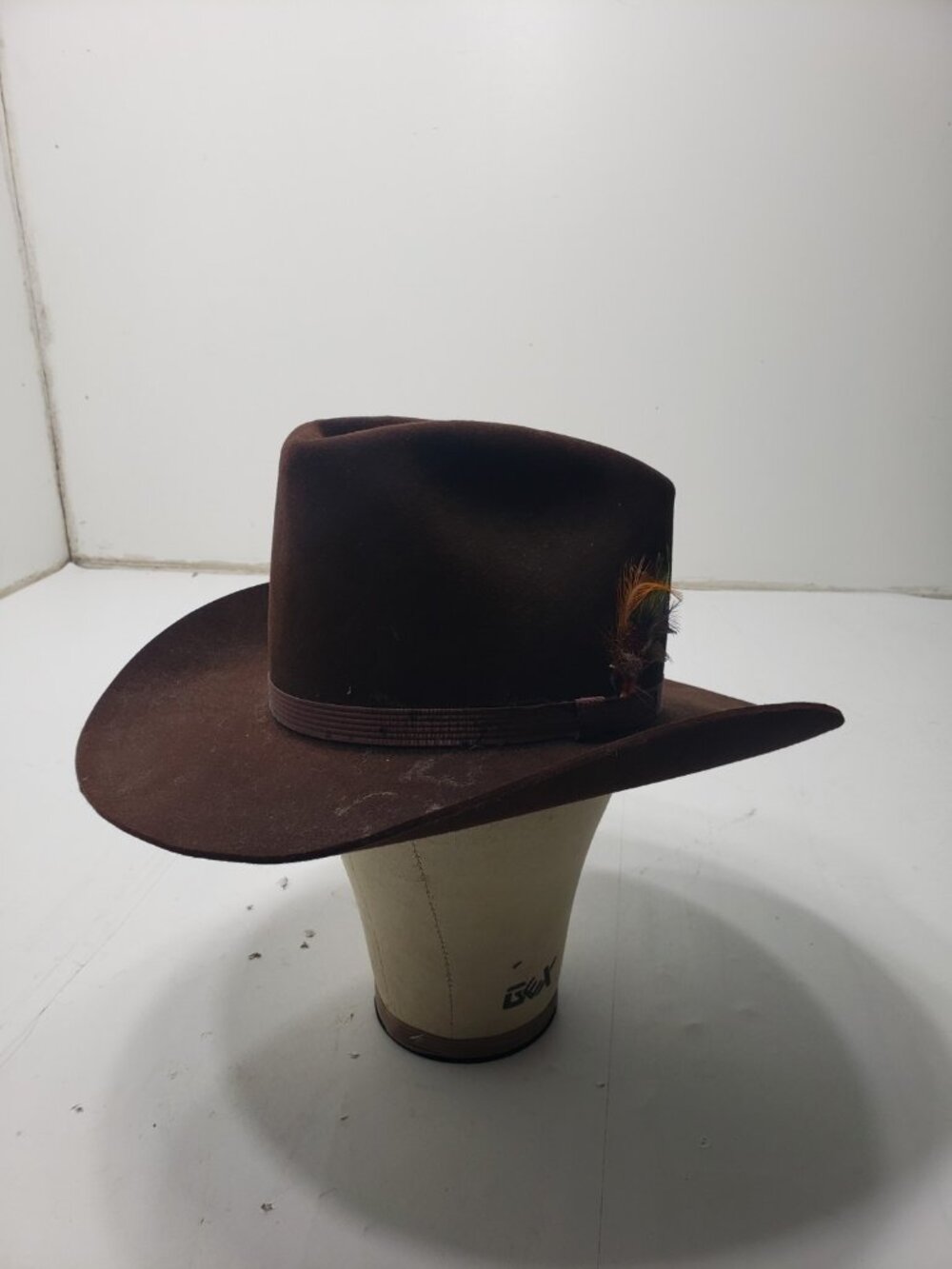 Vintage Resistol Self-Conforming Brown Fur Felt Cowboy Hat Western 6 7/8?